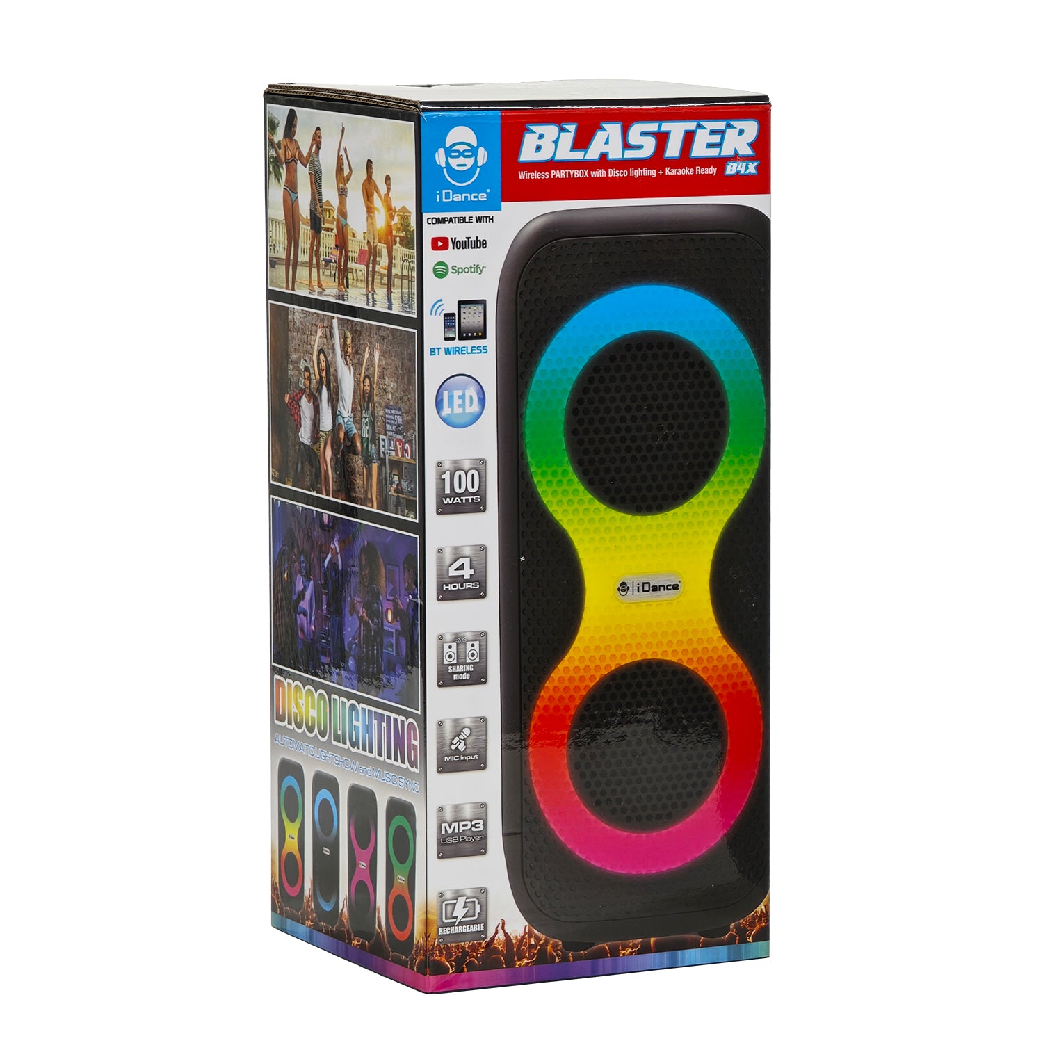 IDANCE - Speaker Bluetooth Altoparlante Blaster BX4 Luci RGB PartyBox