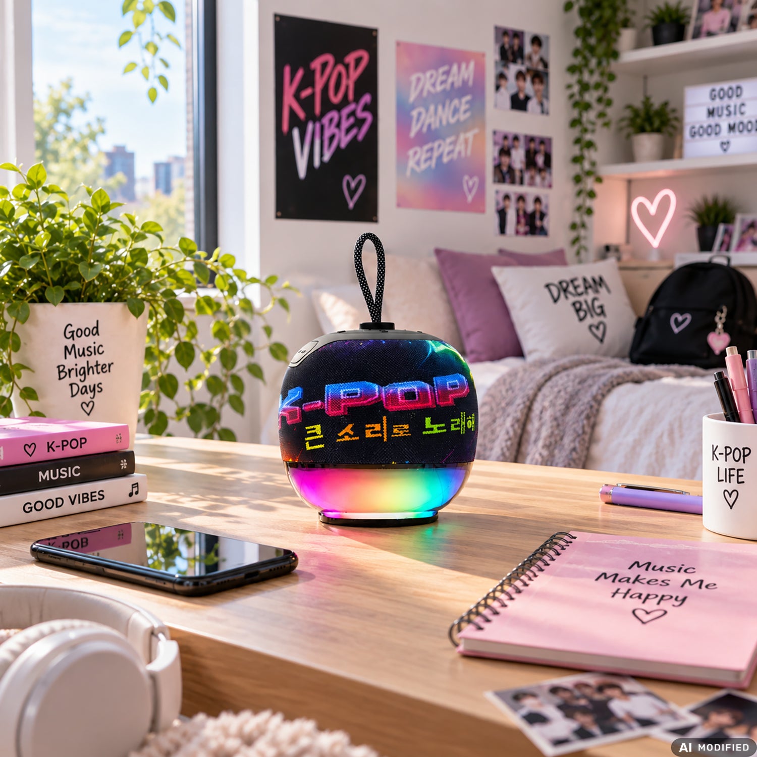 IDANCE - Speaker Bluetooth K-Pop con Luci LED Disco 50 W - IPX4, USB/TF, AUX e Sharing Mode