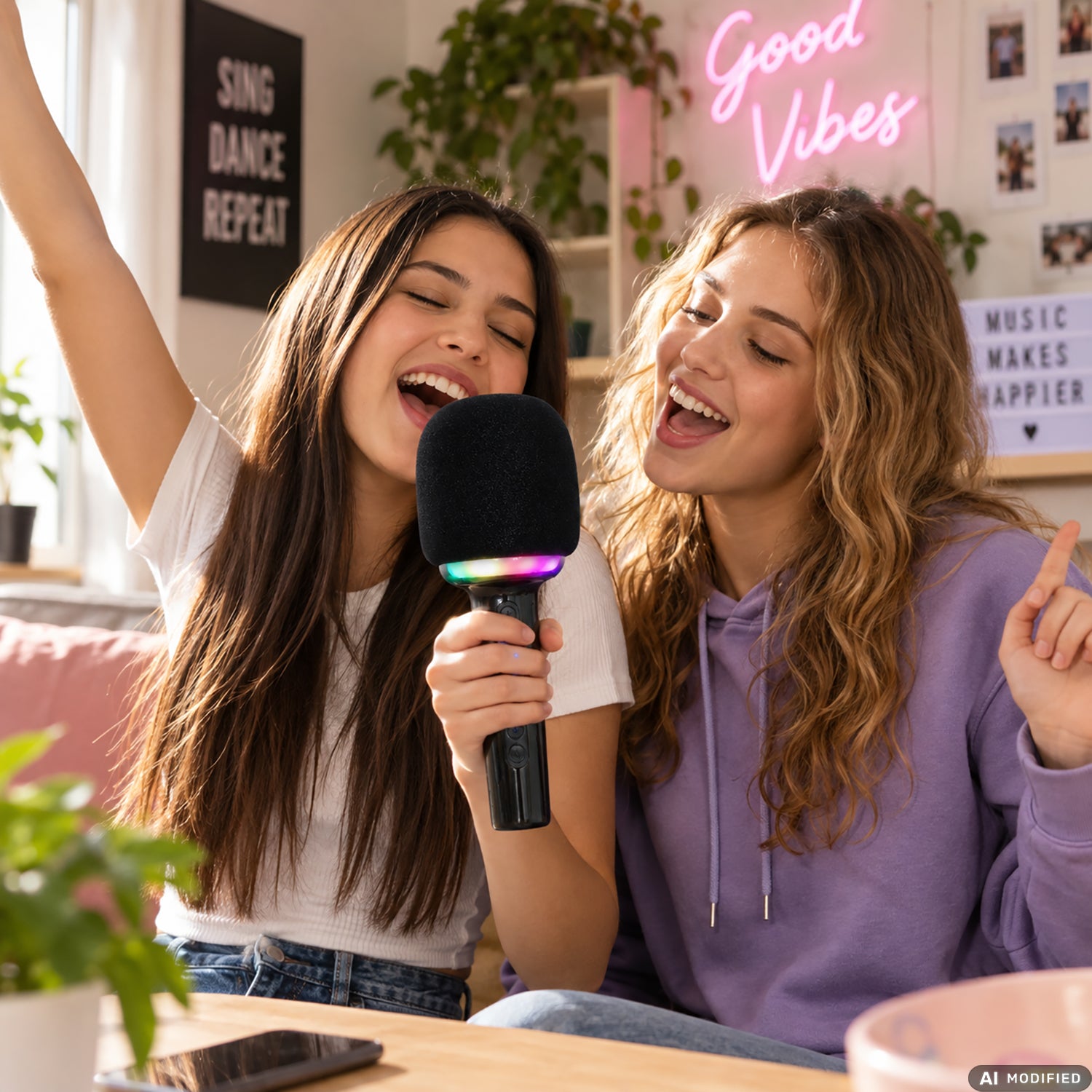 IDANCE - Microfono Karaoke 7 in 1 Party Mic PM20M con Speaker Bluetooth 20W - Cambia Voce, Effetto Eco e Luci LED RGB