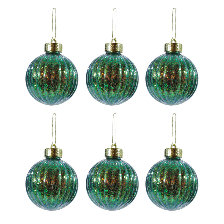 VESTIAMO CASA GRAN NATALE - Palle di Natale Verdi diametro 8 cm - set 6 pezzi