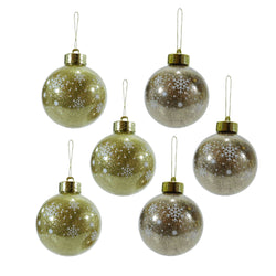 VESTIAMO CASA GRAN NATALE - Palle di Natale Oro e Champagne diametro 8 cm - set 6 pezzi