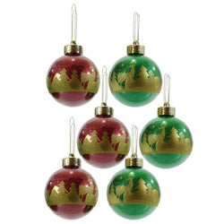 VESTIAMO CASA GRAN NATALE - Palle di Natale Rosse e Verdi diametro 8 cm - set 6 pezzi