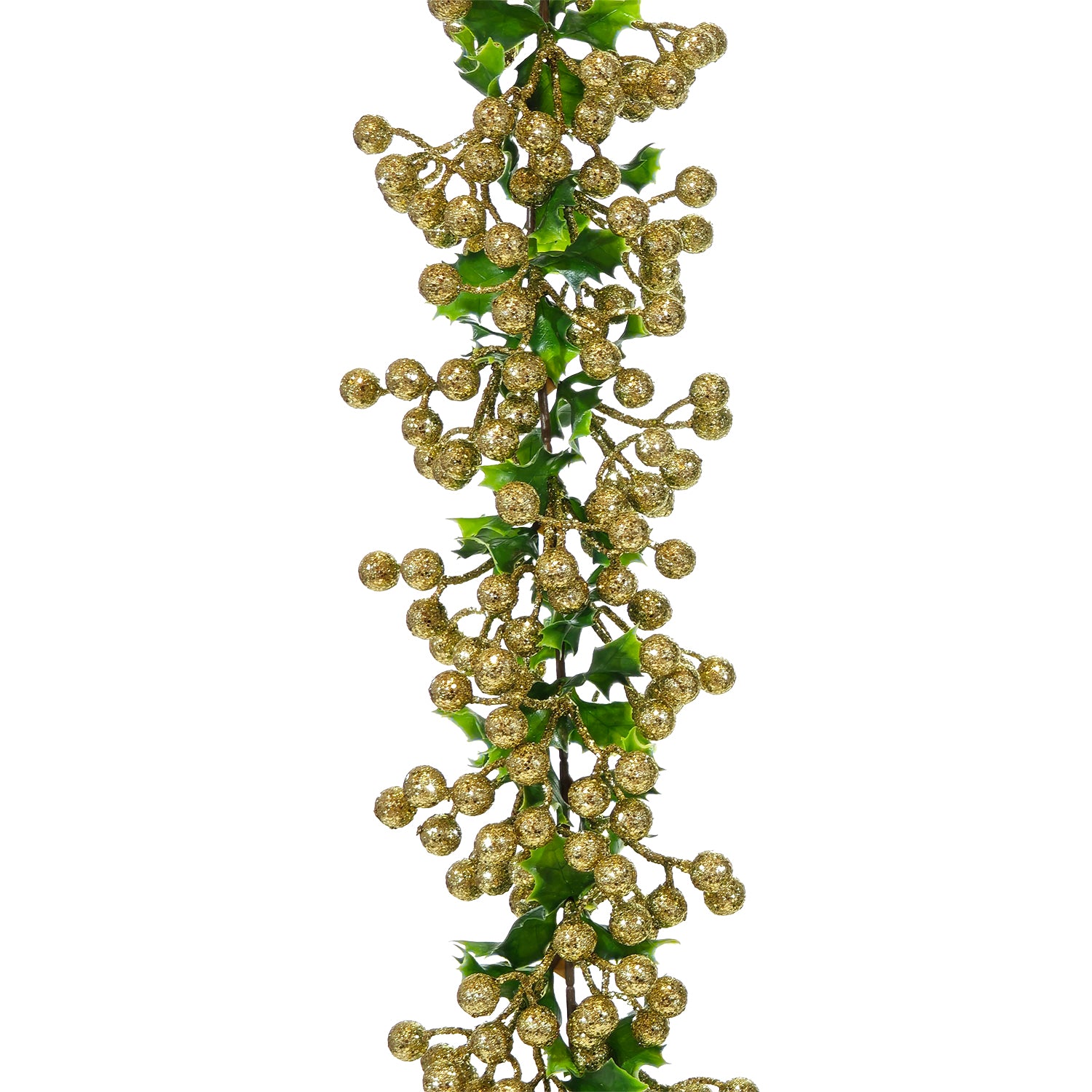 VESTIAMO CASA GRAN NATALE - Ramo Natalizio Decorativo Oro con Bacche e Foglie h65 cm