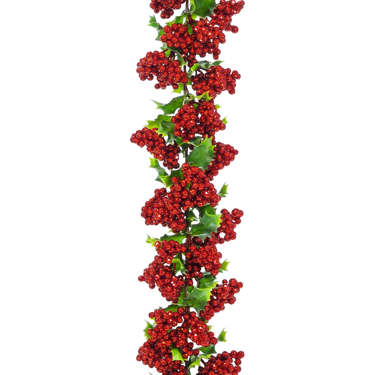 VESTIAMO CASA GRAN NATALE - Ramo Natalizio Decorativo Rosso con Bacche e Foglie h65 cm