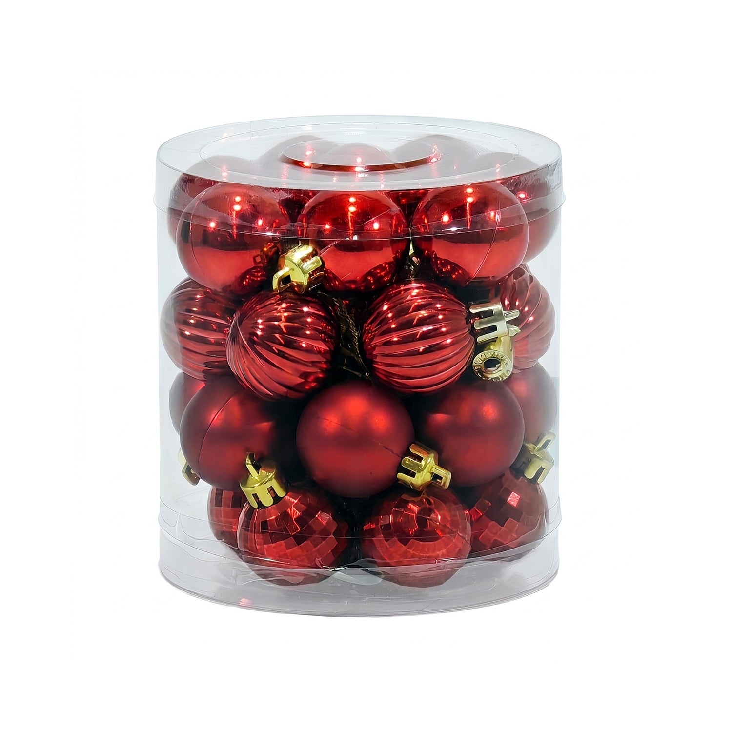 VESTIAMO CASA GRAN NATALE - Set 32 Palline di Natale Rosse mix diametro 3 cm