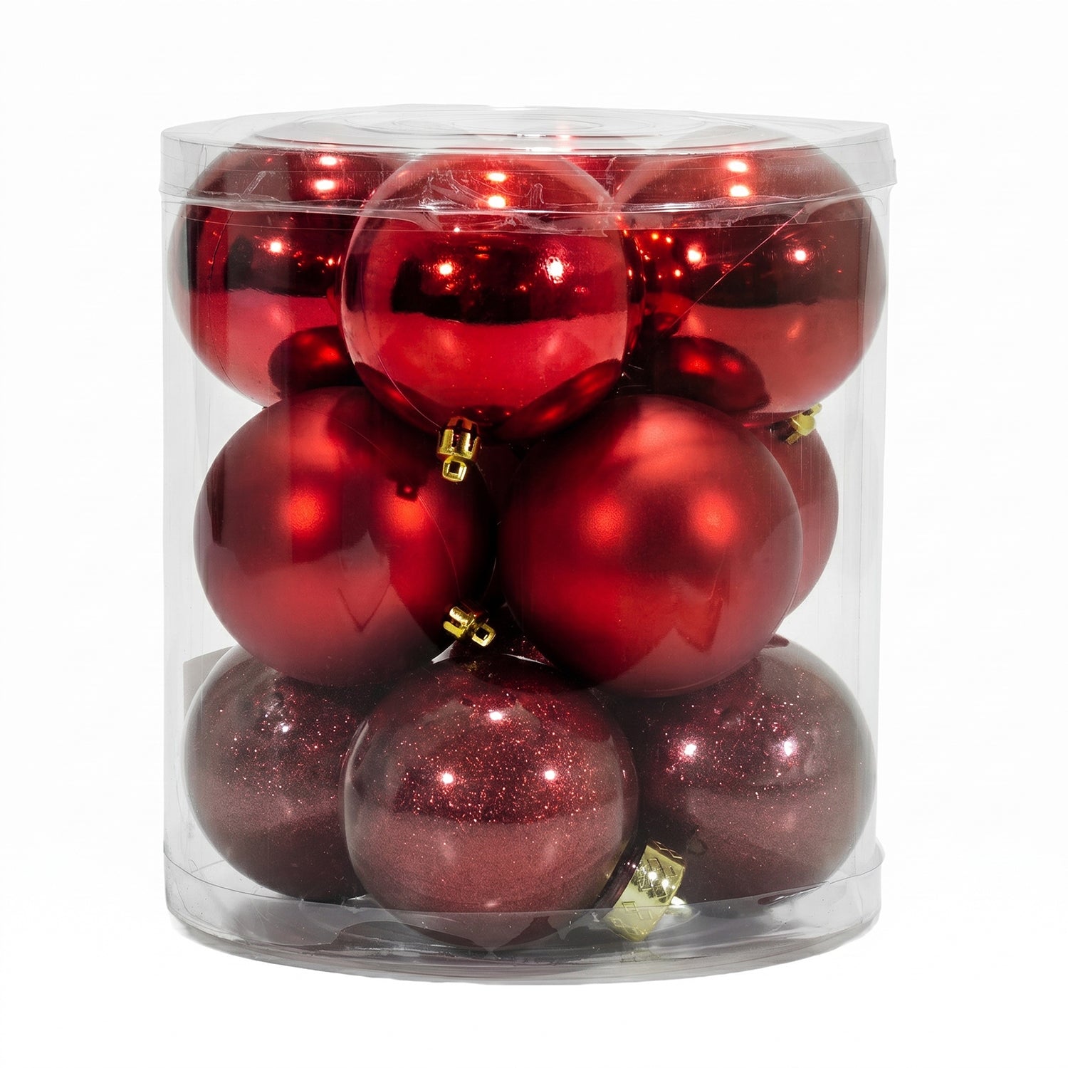 VESTIAMO CASA GRAN NATALE - Set 12 Palline di Natale Rosse mix diametro 8 cm