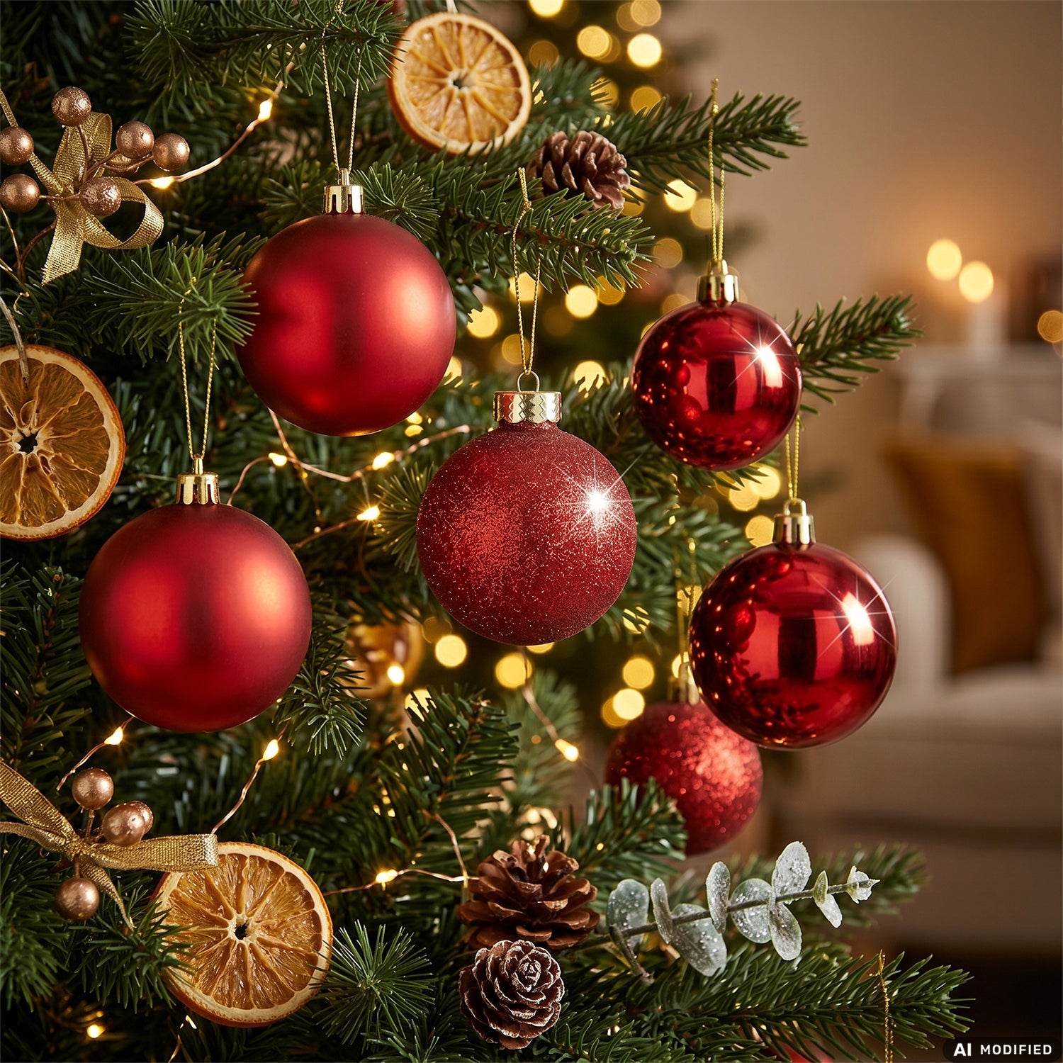 VESTIAMO CASA GRAN NATALE - Set 9 Palline di Natale Rosse mix diametro 10 cm