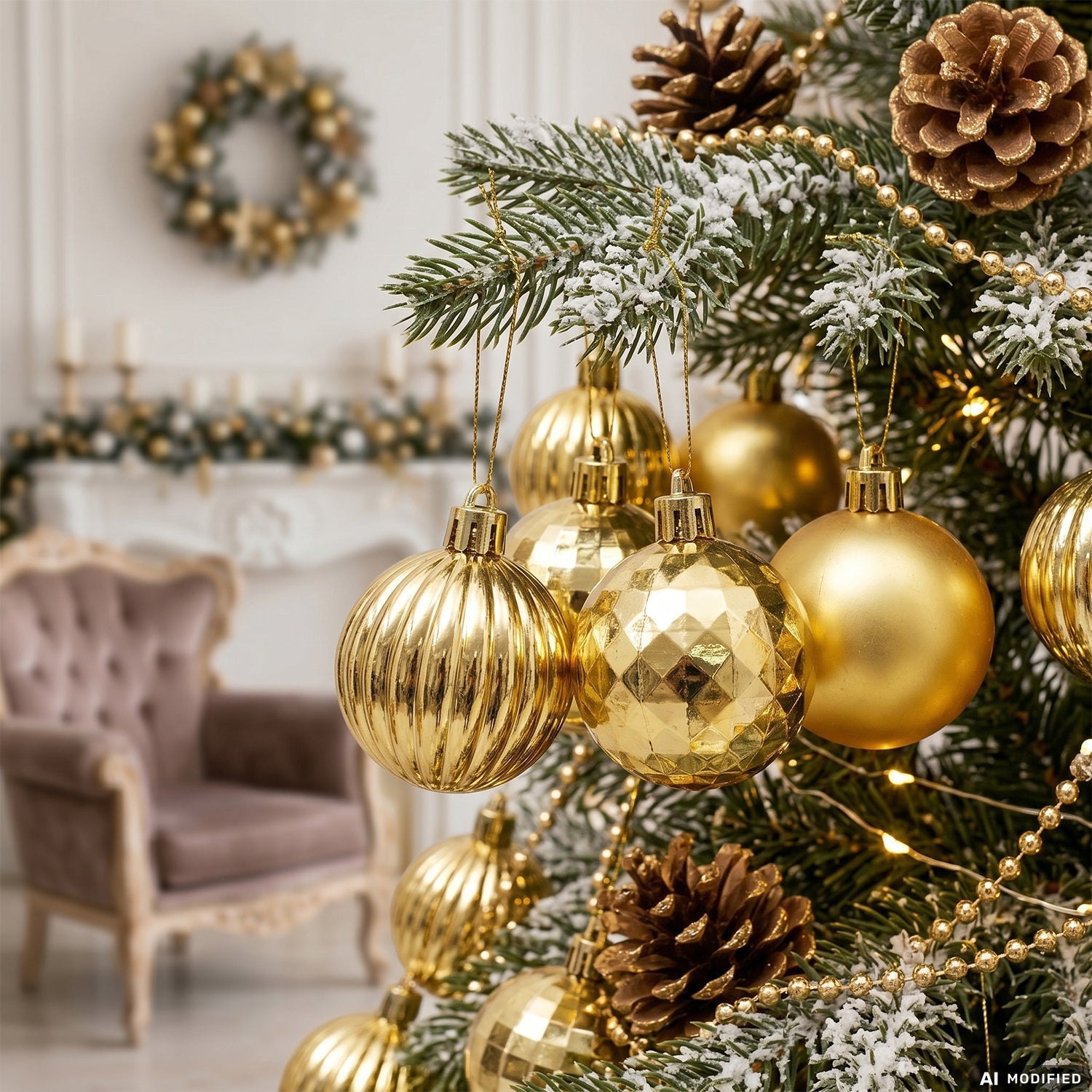 VESTIAMO CASA GRAN NATALE - Set 32 Palline di Natale Oro diametro 3 cm