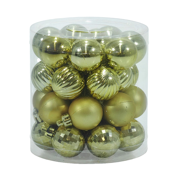 VESTIAMO CASA GRAN NATALE - Palle di Natale Oro mix diametro 3 cm - set 32 pezzi