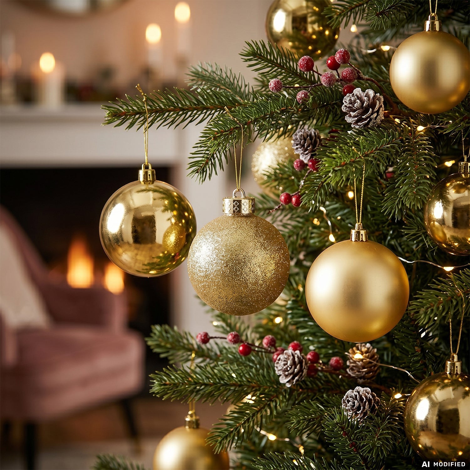 VESTIAMO CASA GRAN NATALE - Set 25 Palline di Natale Oro Mix diametro 6 cm