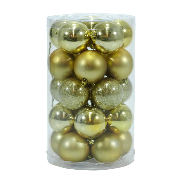 VESTIAMO CASA GRAN NATALE - Palle di Natale Oro mix diametro 6 cm - set 25 pezzi