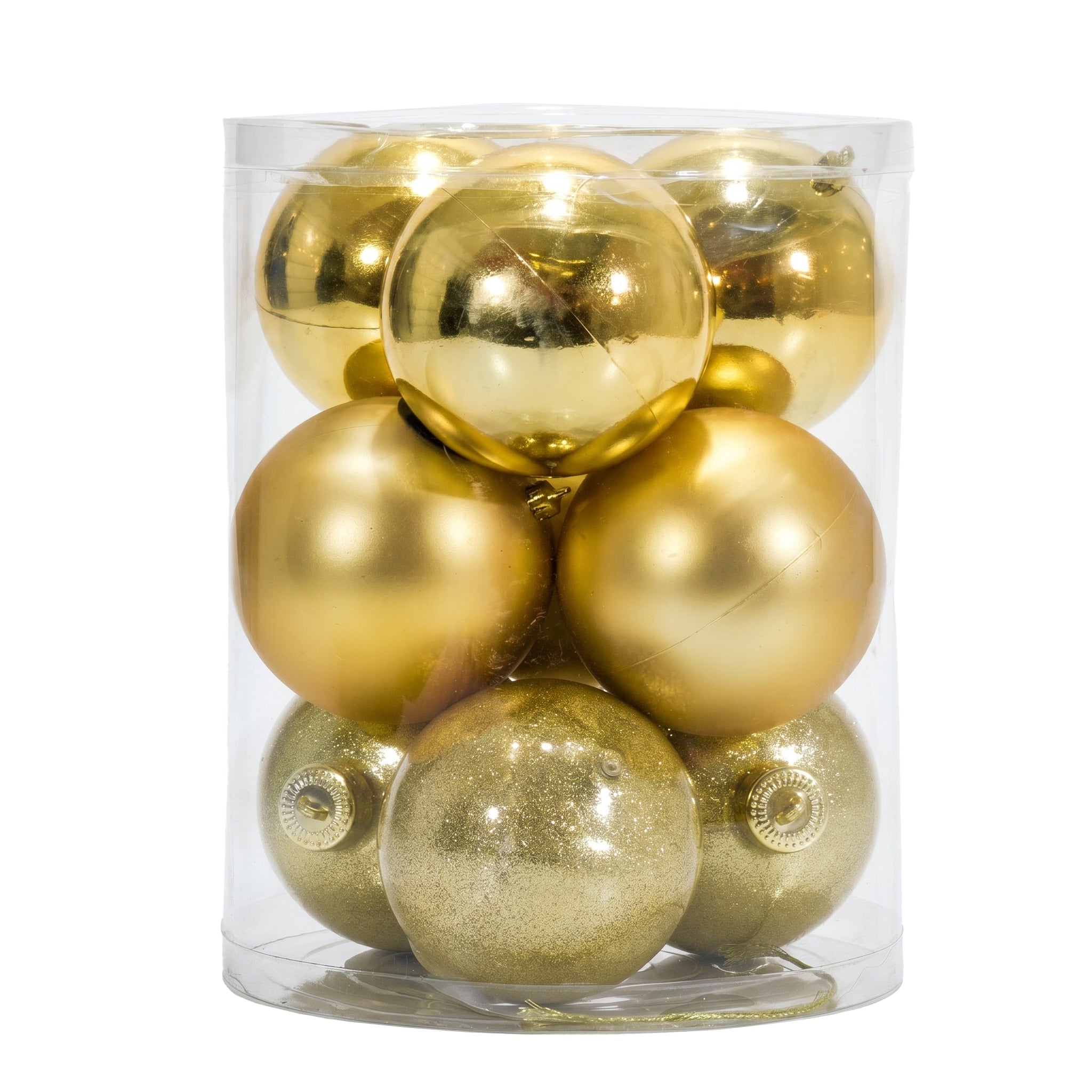 VESTIAMO CASA GRAN NATALE - Set 9 Palline di Natale Oro mix diametro 10 cm
