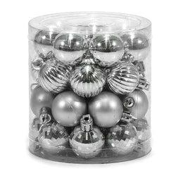 VESTIAMO CASA GRAN NATALE - Palle di Natale Silver mix diametro 3 cm - set 32 pezzi