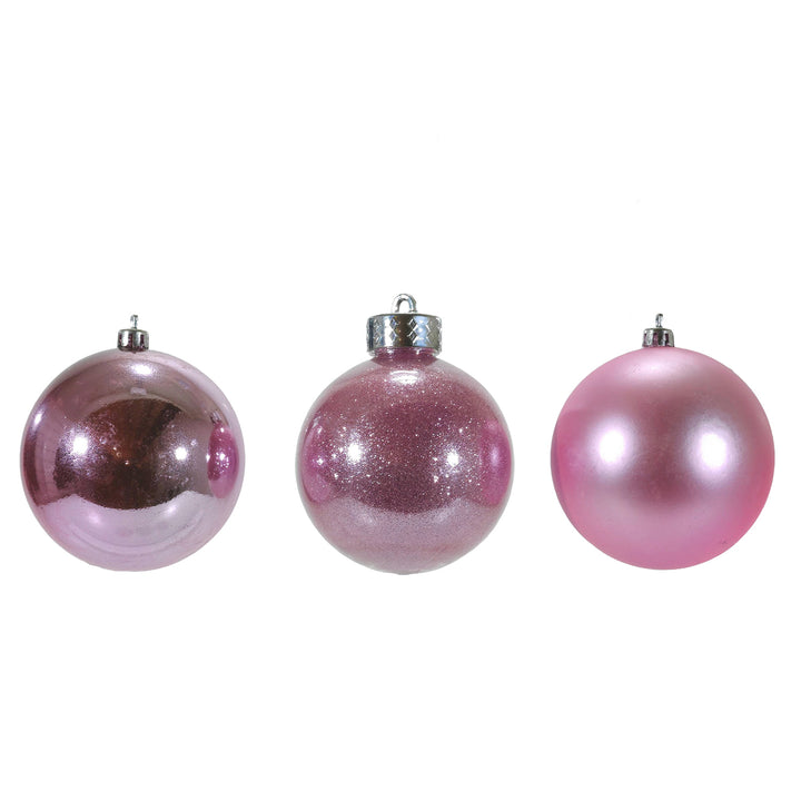 VESTIAMO CASA GRAN NATALE - Palle di Natale Rosa mix diametro 6 cm - set 25 pezzi