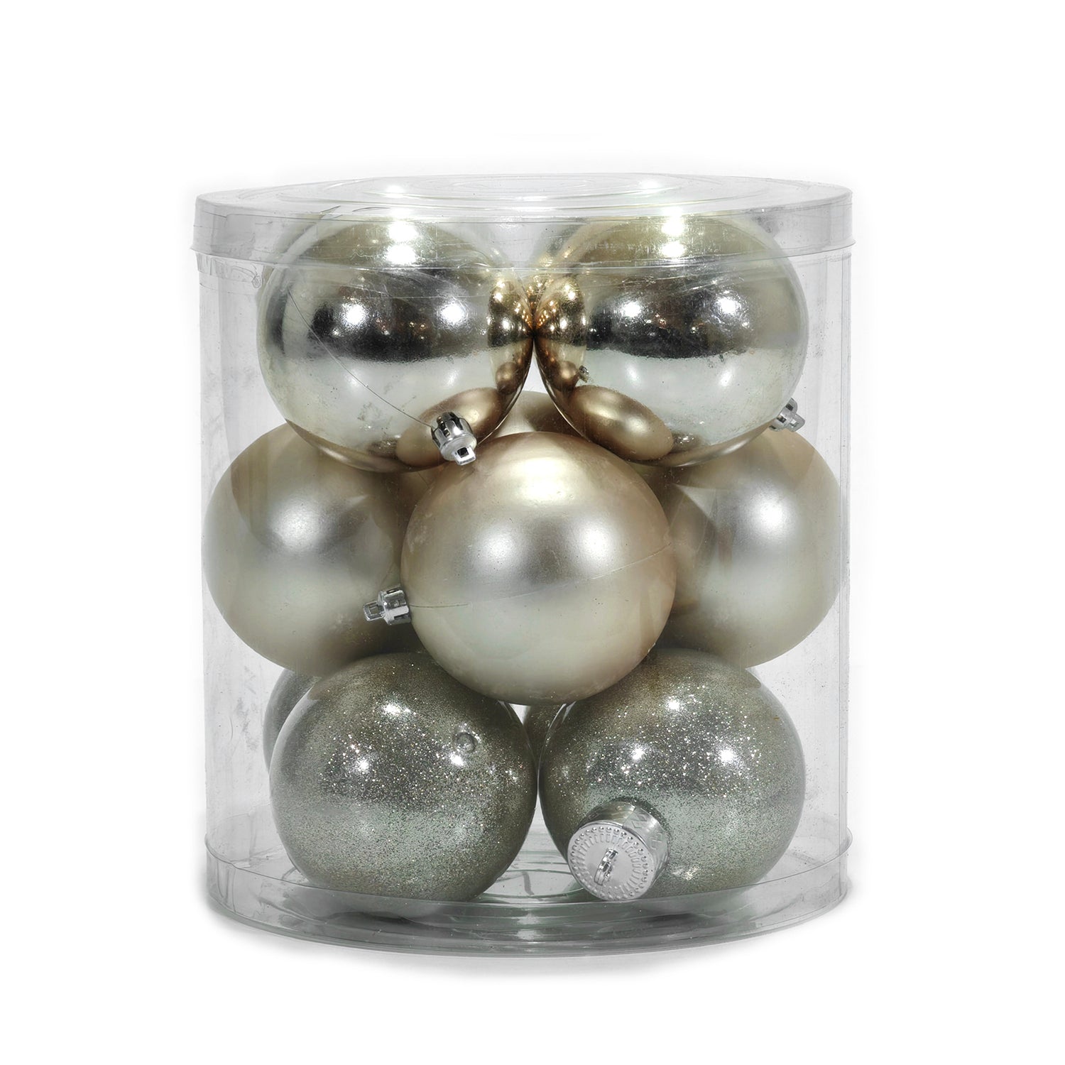 VESTIAMO CASA GRAN NATALE - Palle di Natale Champagne mix diametro 8 cm - set 12 pezzi