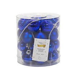 VESTIAMO CASA GRAN NATALE - Palle di Natale Blu mix diametro 3 cm - set 32 pezzi