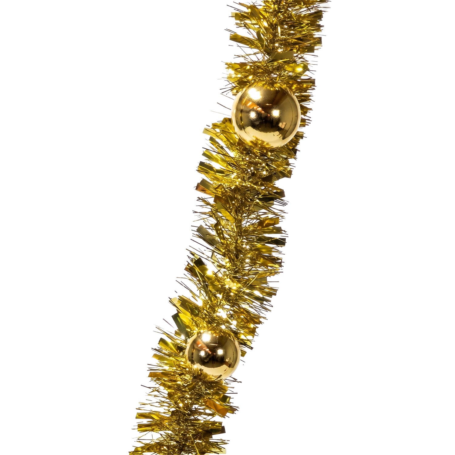 VESTIAMO CASA GRAN NATALE - Ghirlanda Natalizia Oro con Sfere Decorative 200 cm