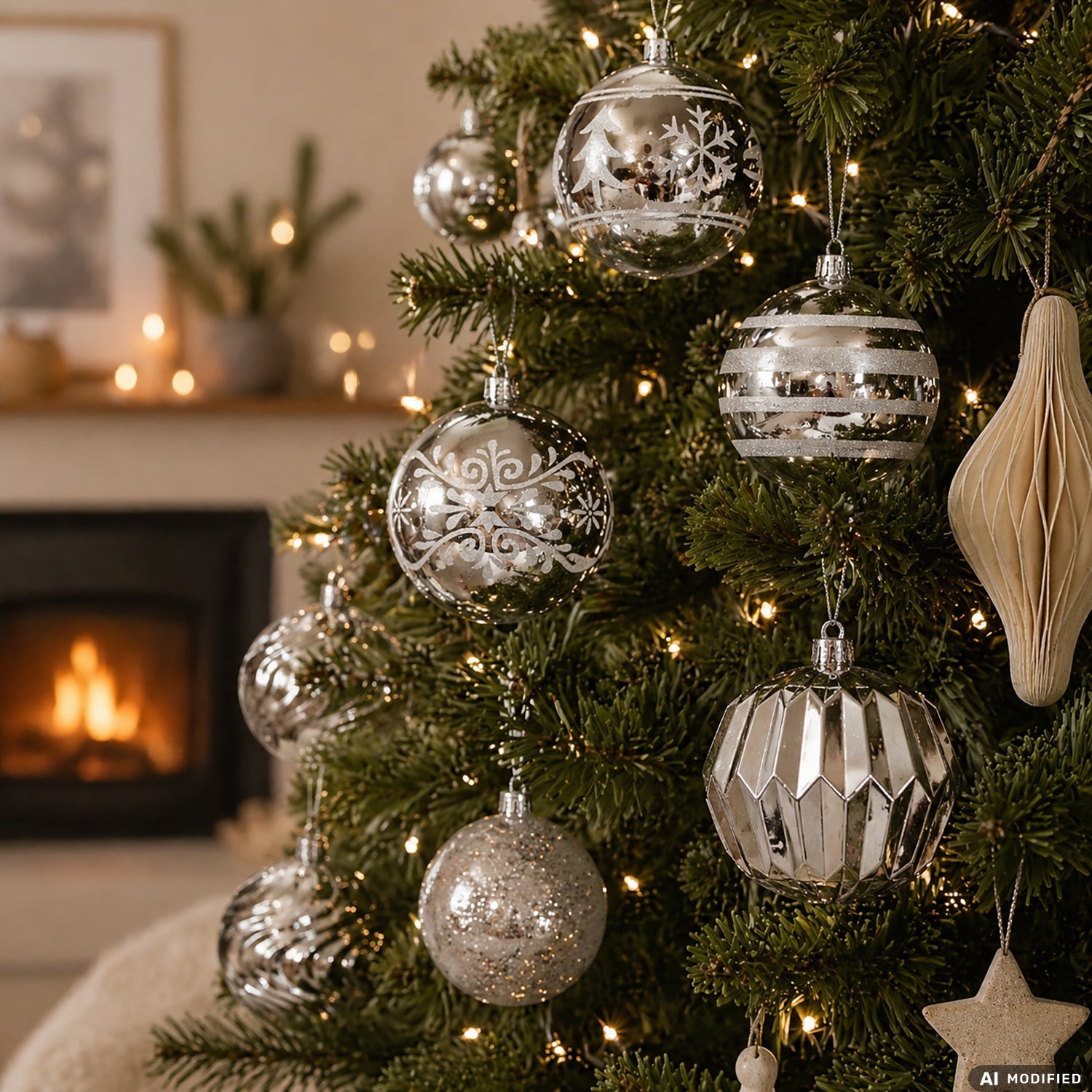 VESTIAMO CASA GRAN NATALE - Set 12 Palline di Natale Argento Infrangibili diametro 8 cm