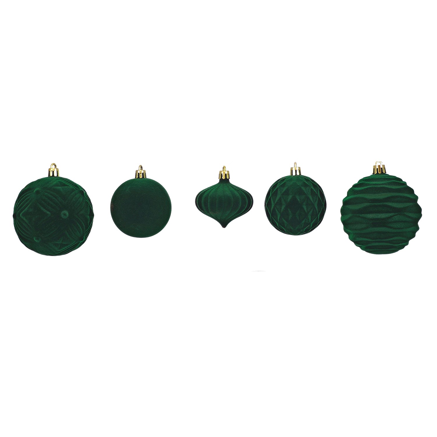 VESTIAMO CASA GRAN NATALE - Set Decorazioni Natalizie 35 Pezzi Effetto Velluto (Velvet) Verde Scuro