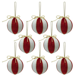 VESTIAMO CASA GRAN NATALE - Palle di Natale Rosso e Bianco diametro 6 cm - set 10 pezzi