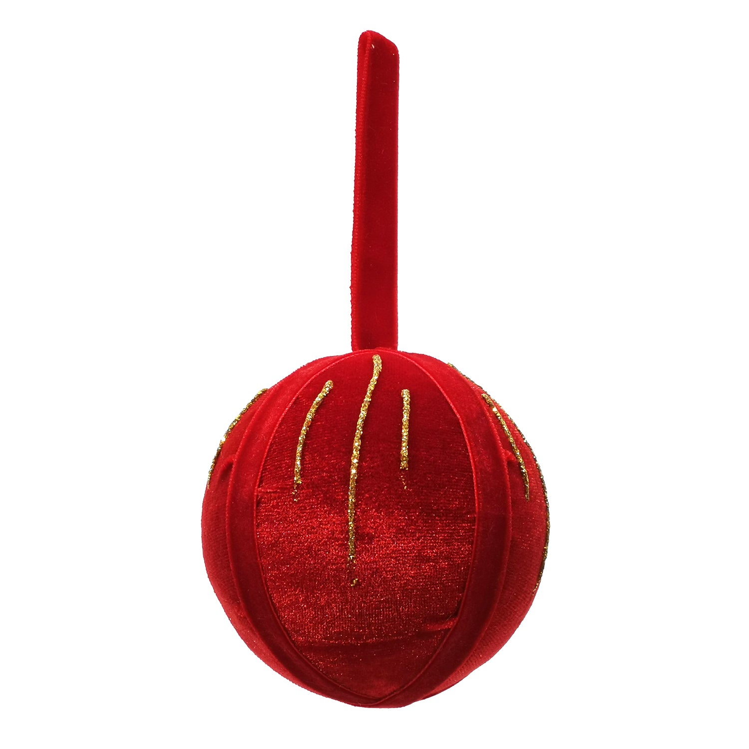 VESTIAMO CASA GRAN NATALE - Set 10 Palline di Natale Decorative Rosse in Velluto diametro 6 cm