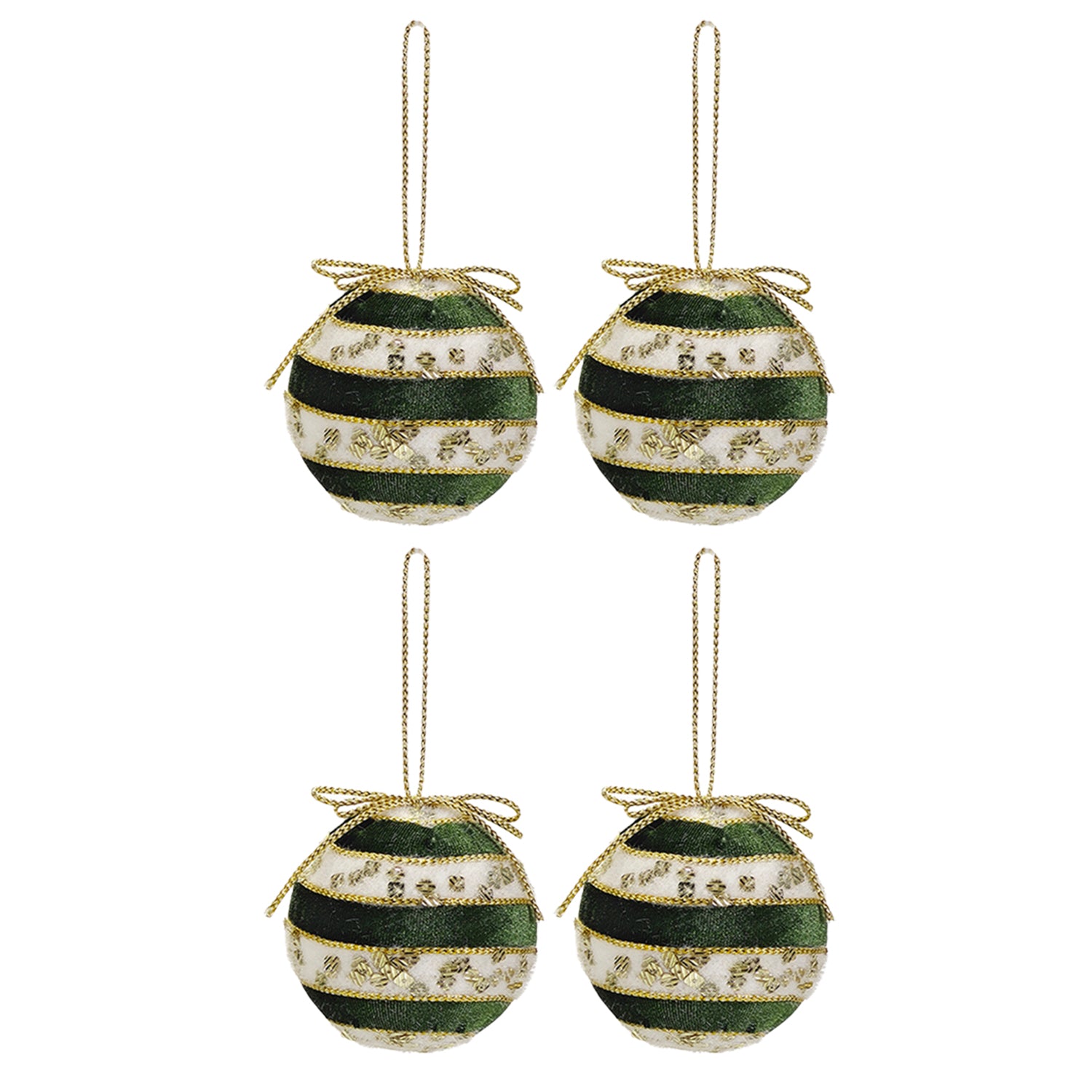 VESTIAMO CASA GRAN NATALE - Palle di Natale Verde e Oro diametro 10 cm - set 4 pezzi