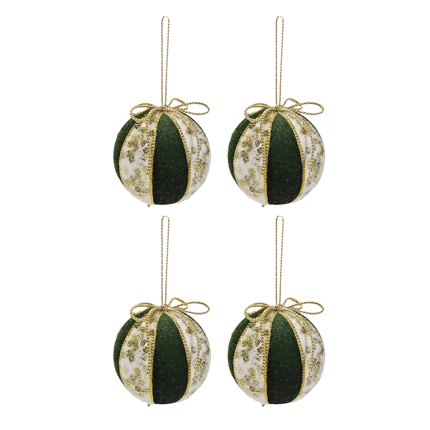 VESTIAMO CASA GRAN NATALE - Palle di Natale Verde e Oro diametro 10 cm - set 4 pezzi