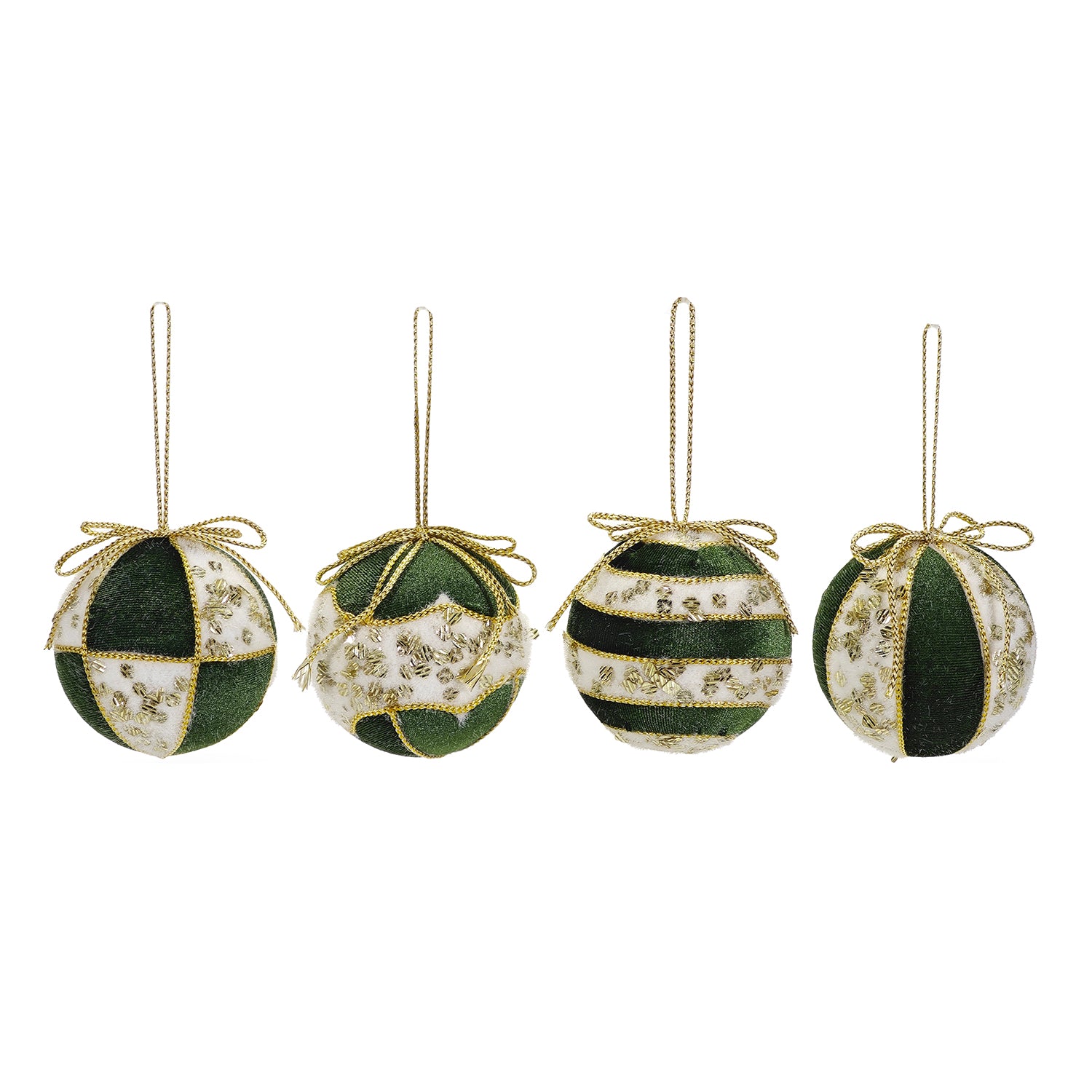 VESTIAMO CASA GRAN NATALE - Palle di Natale Verde e Oro diametro 10 cm - set 4 pezzi