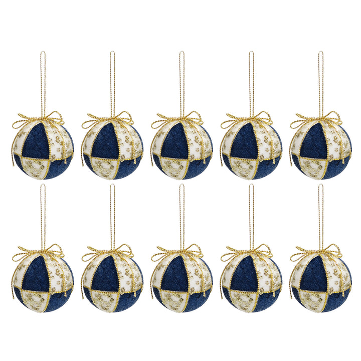 VESTIAMO CASA GRAN NATALE - Palle di Natale Blu e Oro diametro 6 cm - set 10 pezzi