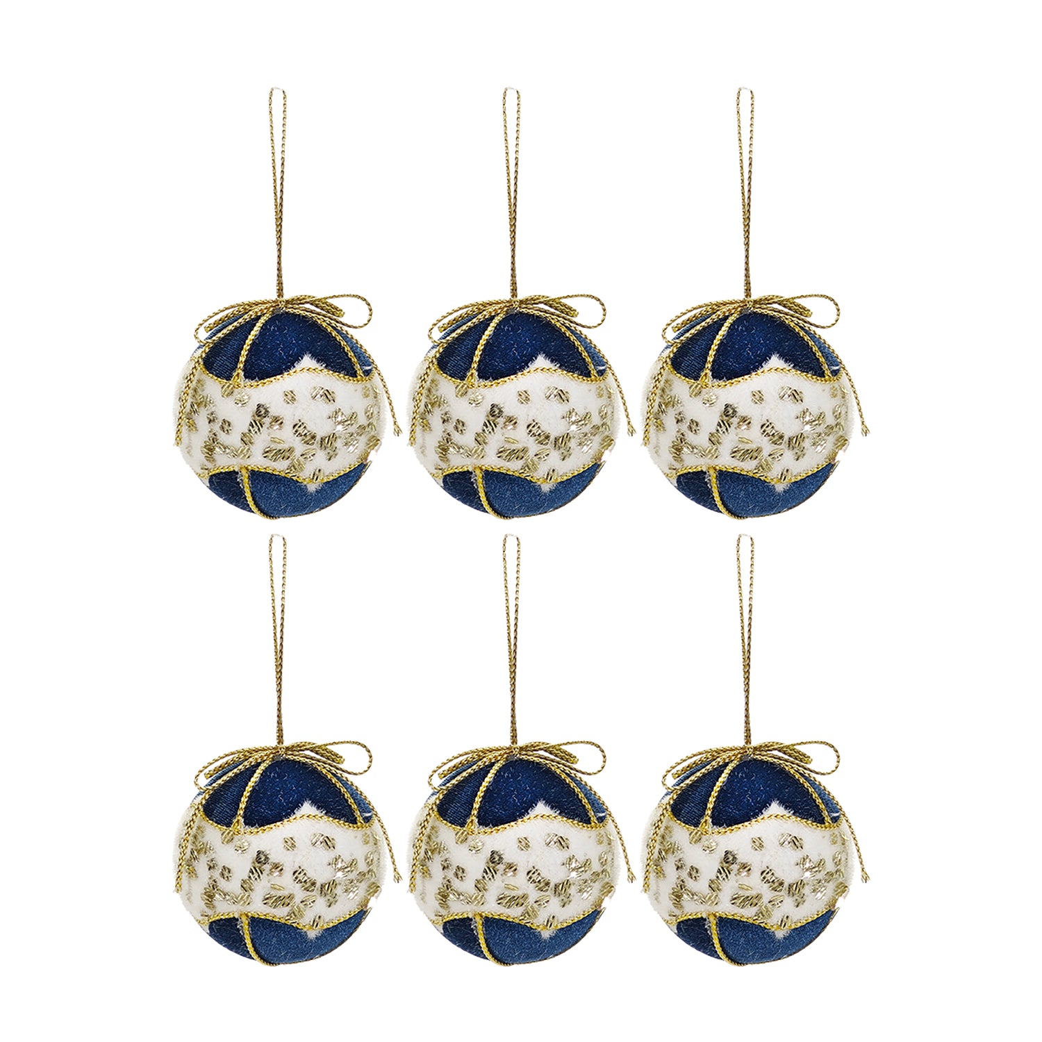 VESTIAMO CASA GRAN NATALE - Palle di Natale Blu e Oro diametro 8 cm - set 6 pezzi