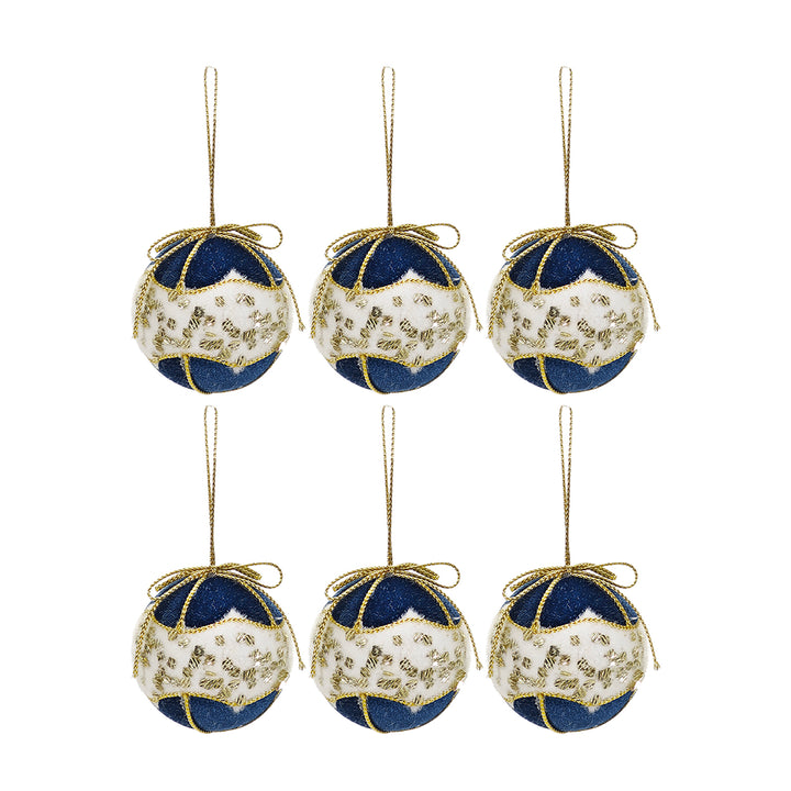 VESTIAMO CASA GRAN NATALE - Palle di Natale Blu e Oro diametro 8 cm - set 6 pezzi