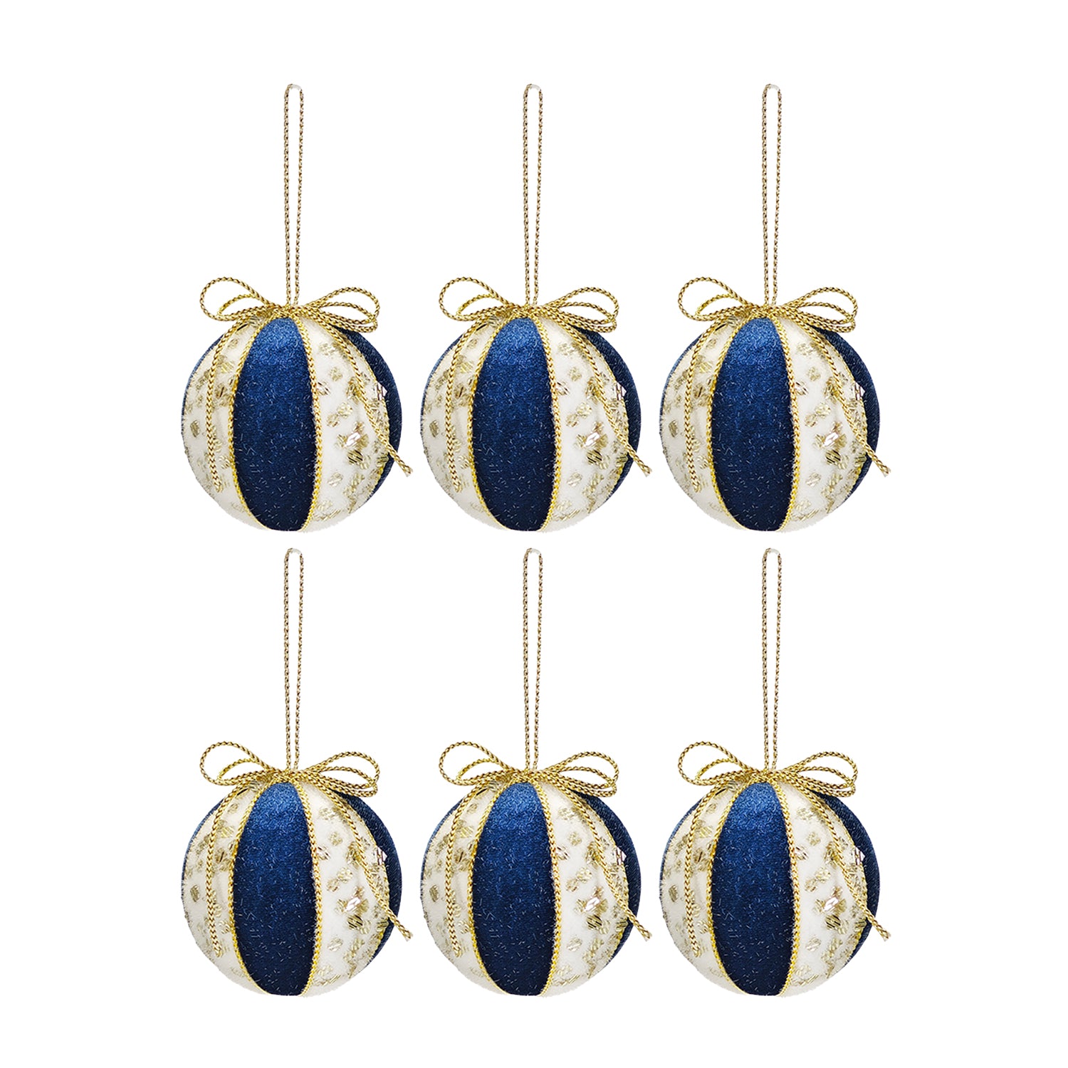 VESTIAMO CASA GRAN NATALE - Palle di Natale Blu e Oro diametro 8 cm - set 6 pezzi