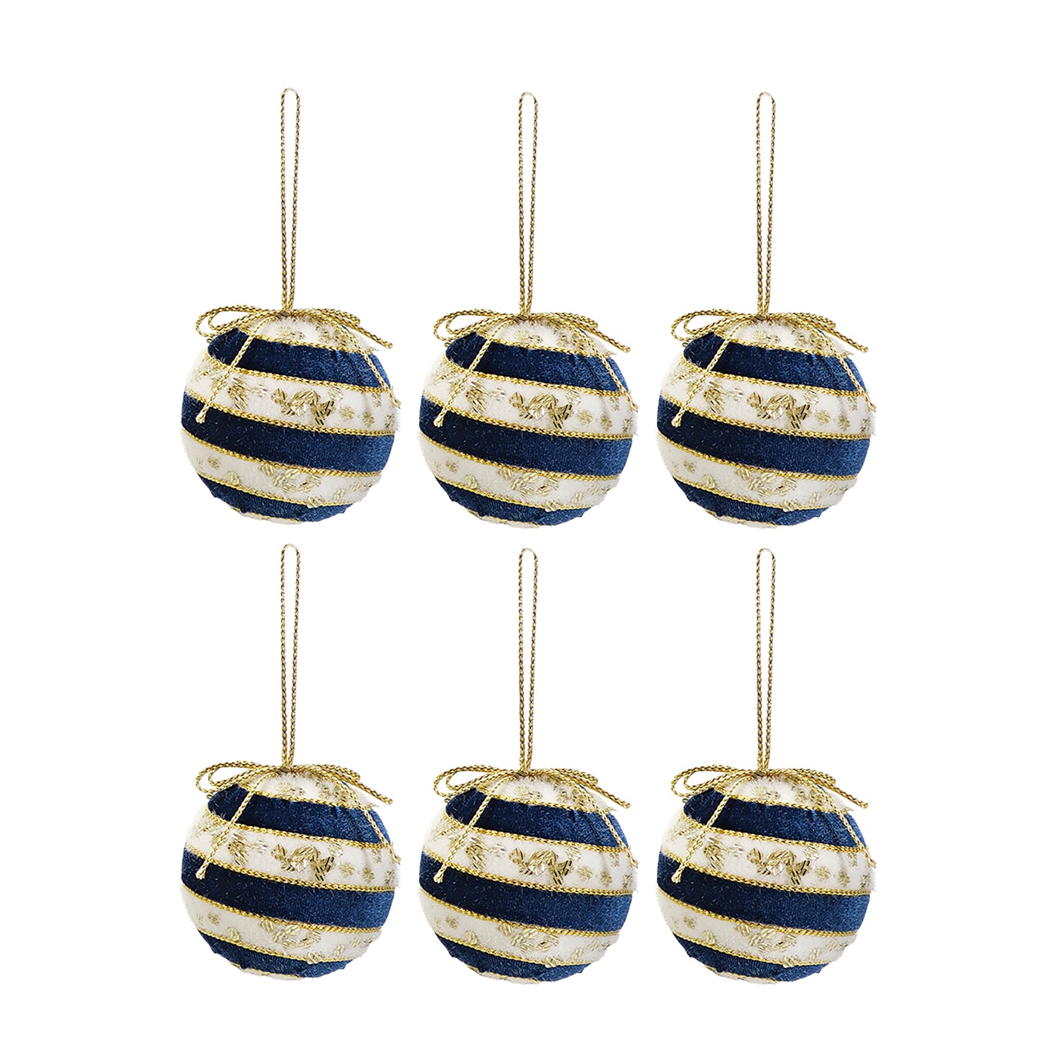 VESTIAMO CASA GRAN NATALE - Palle di Natale Blu e Oro diametro 8 cm - set 6 pezzi
