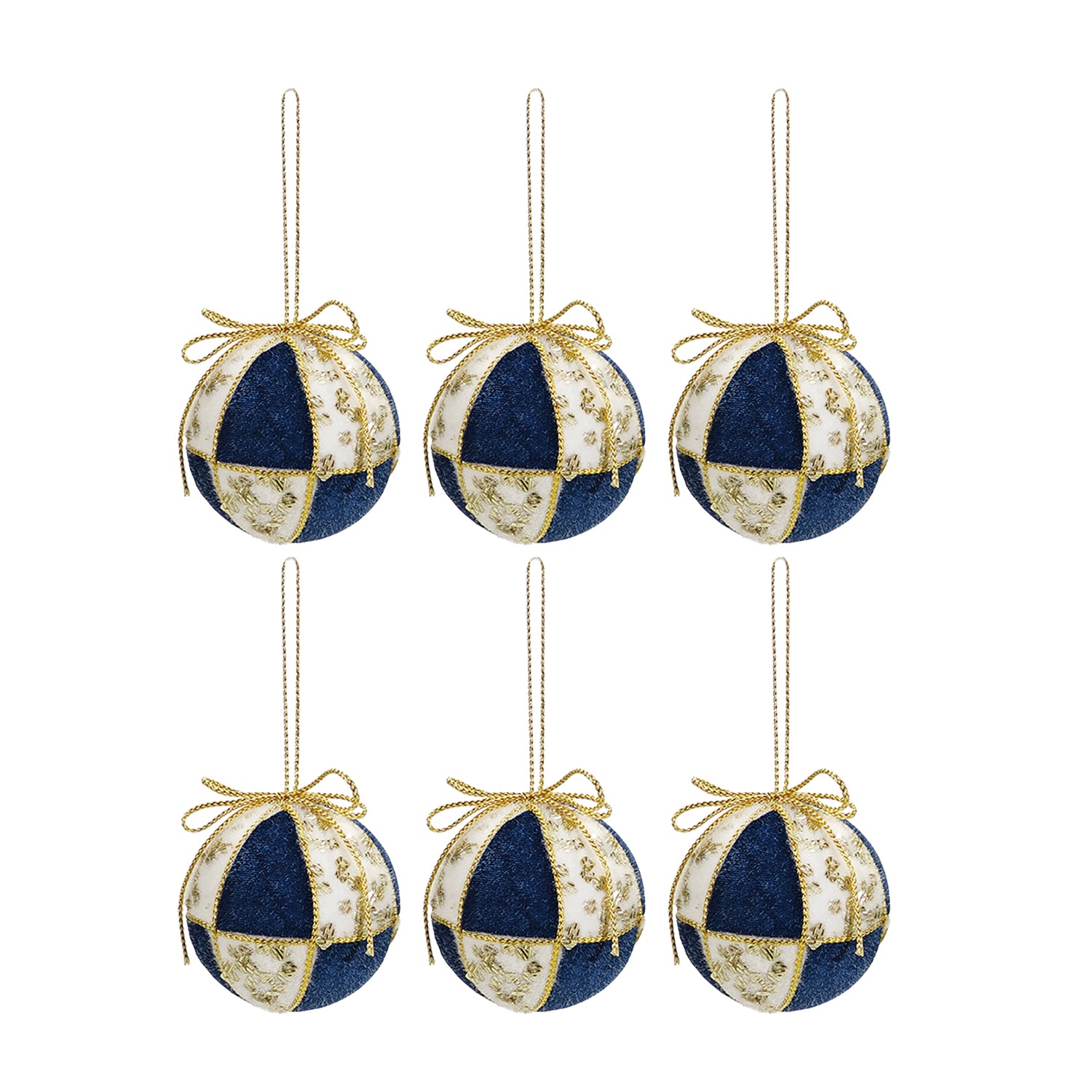 VESTIAMO CASA GRAN NATALE - Palle di Natale Blu e Oro diametro 8 cm - set 6 pezzi