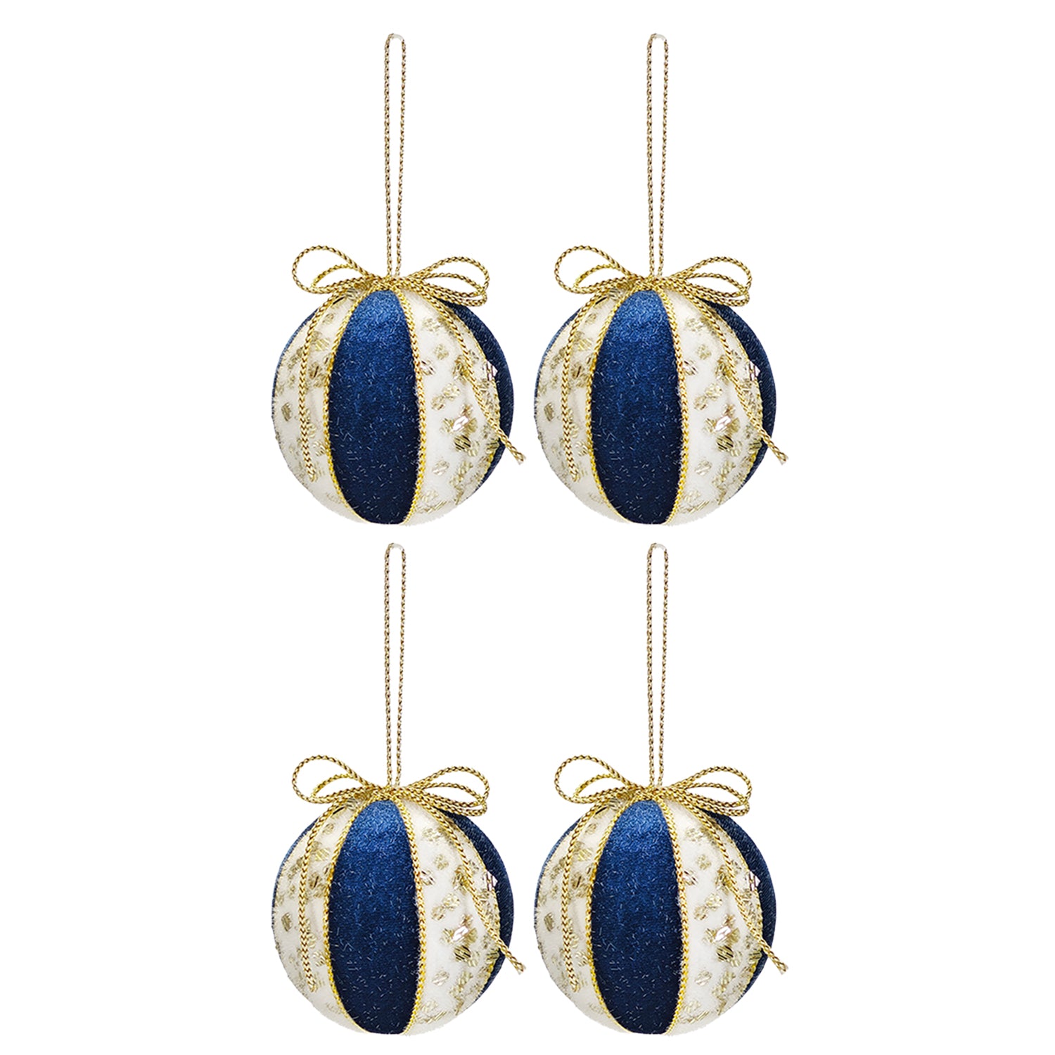 VESTIAMO CASA GRAN NATALE - Palle di Natale Blu e Oro diametro 10 cm - set 4 pezzi