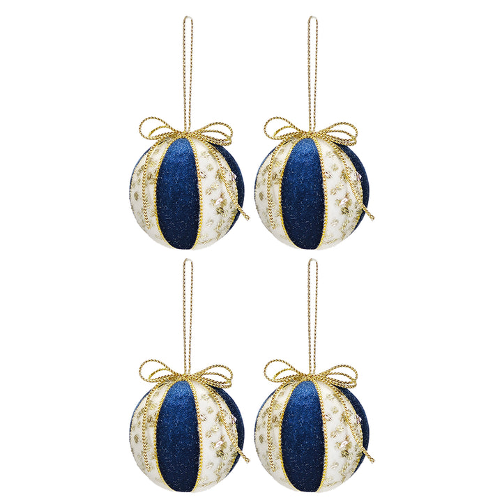 VESTIAMO CASA GRAN NATALE - Palle di Natale Blu e Oro diametro 10 cm - set 4 pezzi