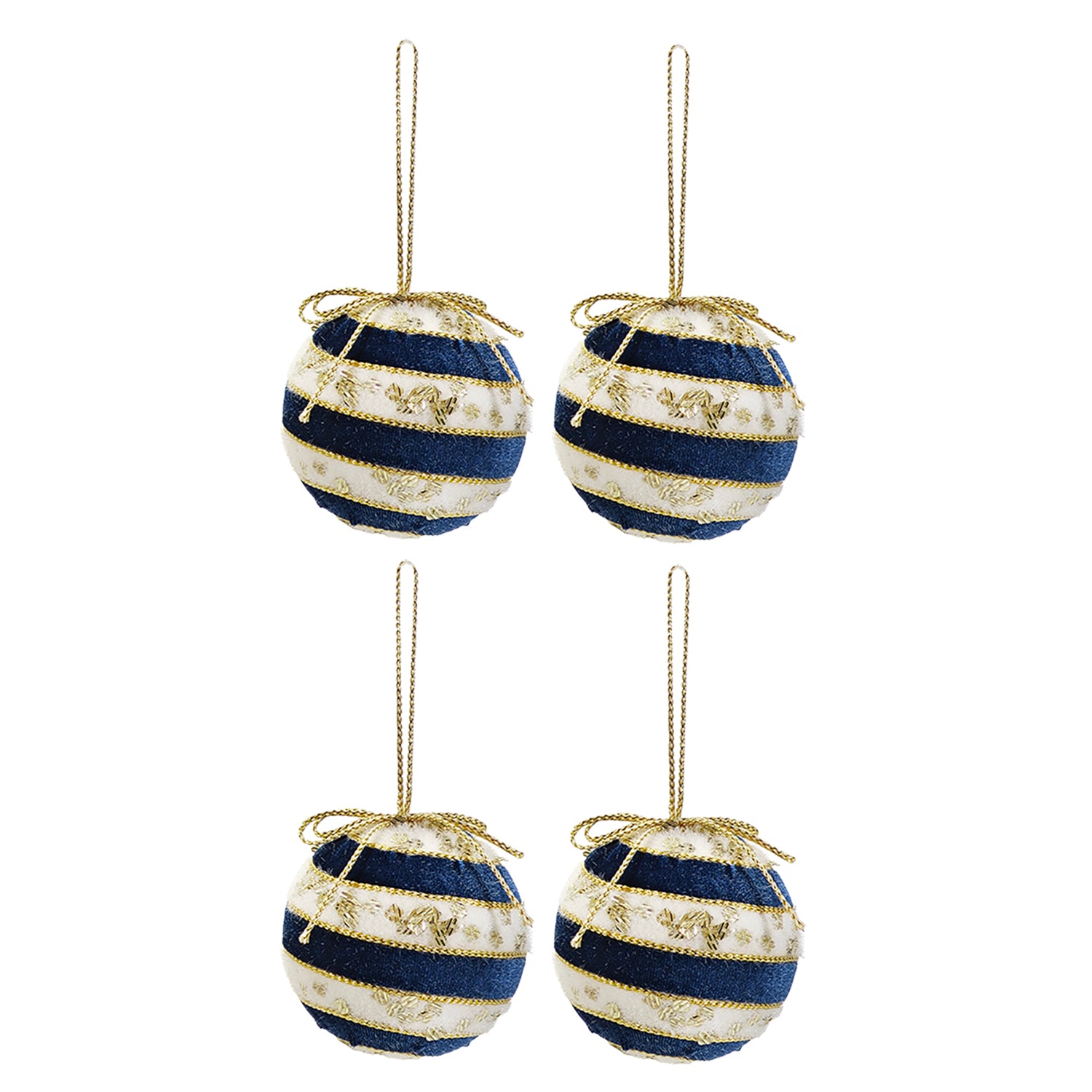 VESTIAMO CASA GRAN NATALE - Palle di Natale Blu e Oro diametro 10 cm - set 4 pezzi
