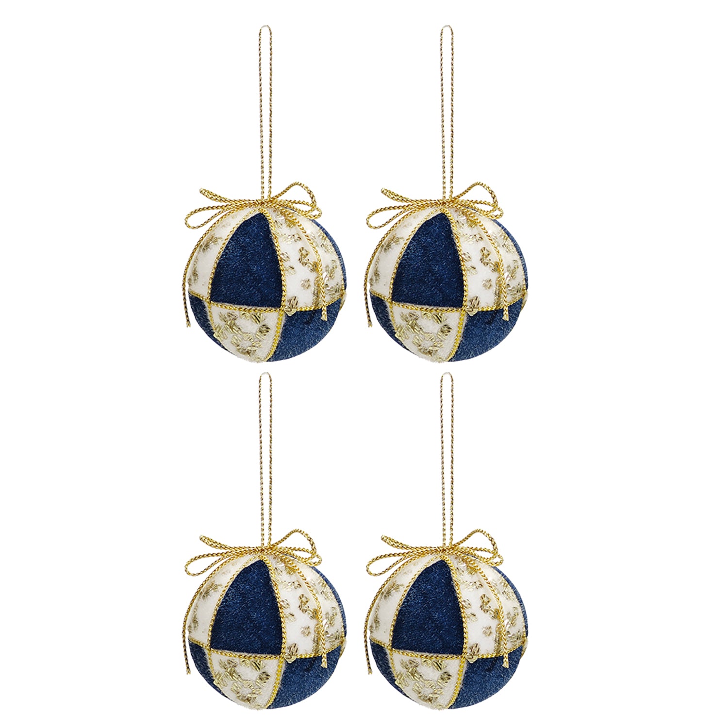VESTIAMO CASA GRAN NATALE - Palle di Natale Blu e Oro diametro 10 cm - set 4 pezzi