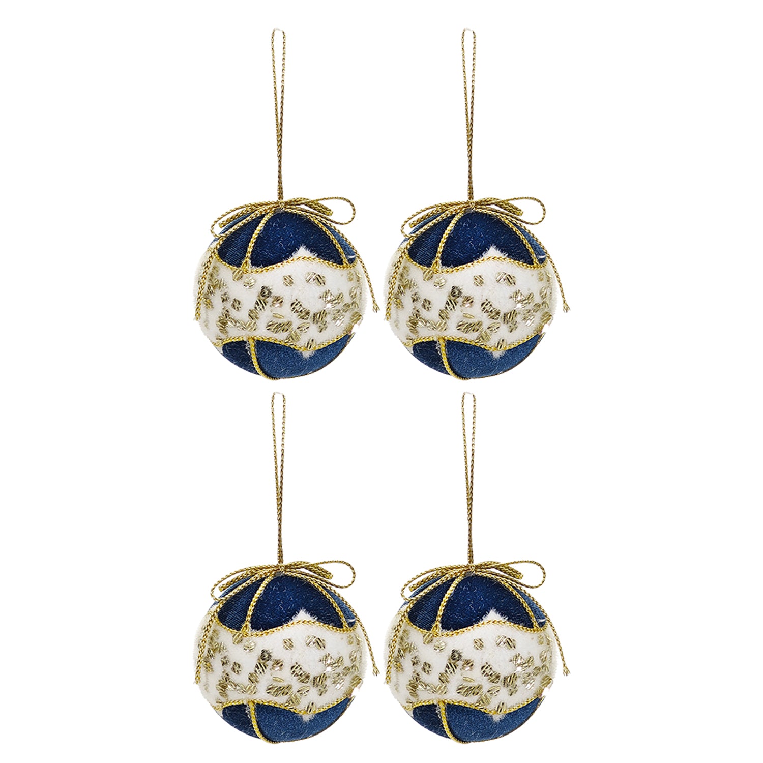 VESTIAMO CASA GRAN NATALE - Palle di Natale Blu e Oro diametro 10 cm - set 4 pezzi
