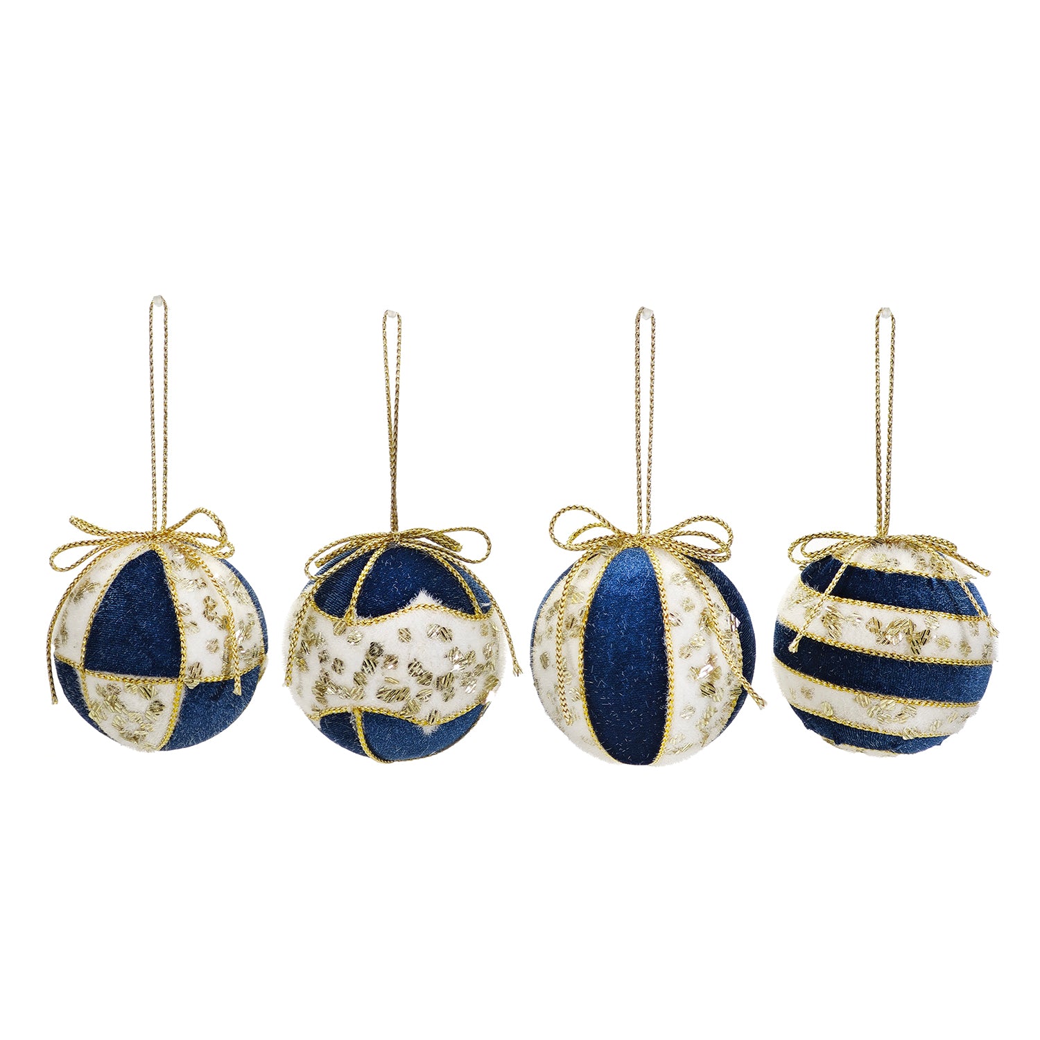 VESTIAMO CASA GRAN NATALE - Palle di Natale Blu e Oro diametro 10 cm - set 4 pezzi