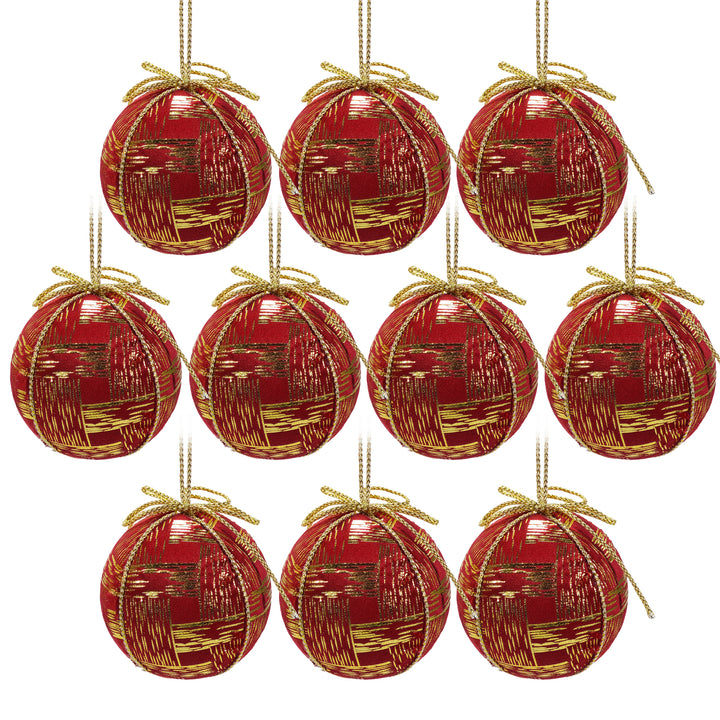 VESTIAMO CASA GRAN NATALE - Palle di Natale Rosso e Oro diametro 6 cm - set 10 pezzi