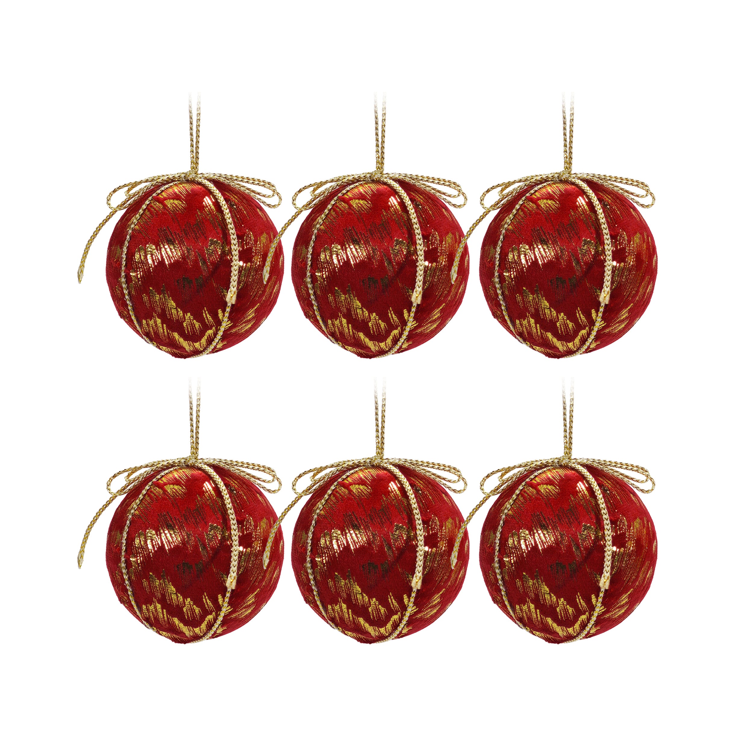 VESTIAMO CASA GRAN NATALE - Palle di Natale Rosso e Oro diametro 8 cm - set 6 pezzi
