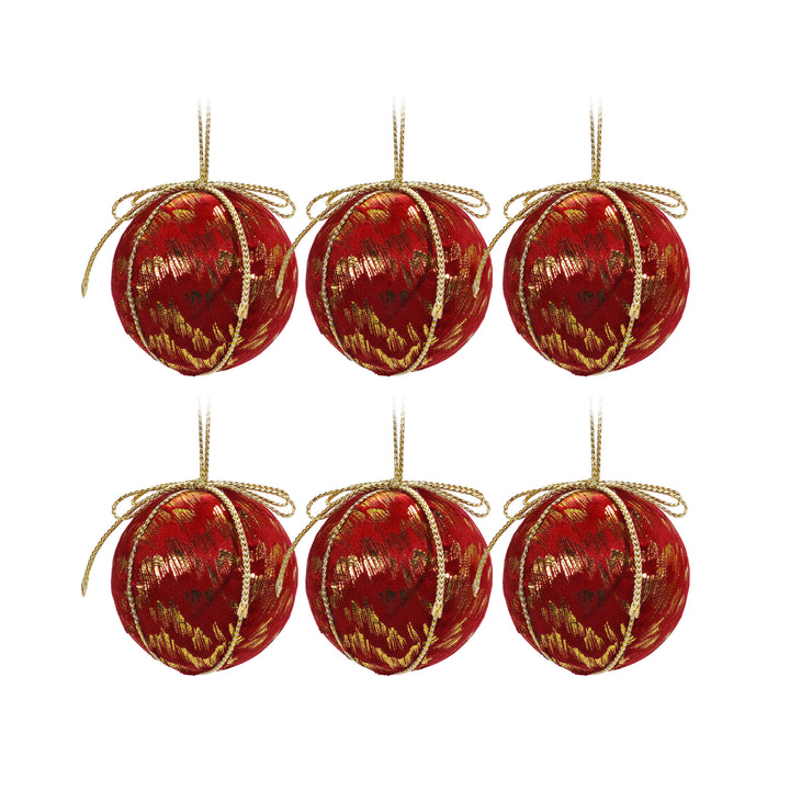 VESTIAMO CASA GRAN NATALE - Palle di Natale Rosso e Oro diametro 8 cm - set 6 pezzi