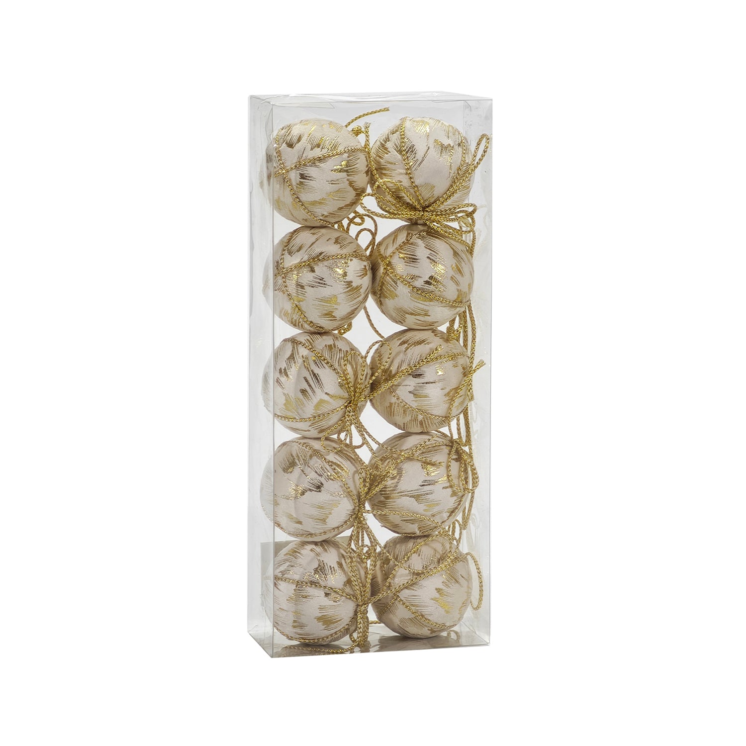 VESTIAMO CASA GRAN NATALE - Palle di Natale Bianco e Champagne diametro 6 cm - set 10 pezzi