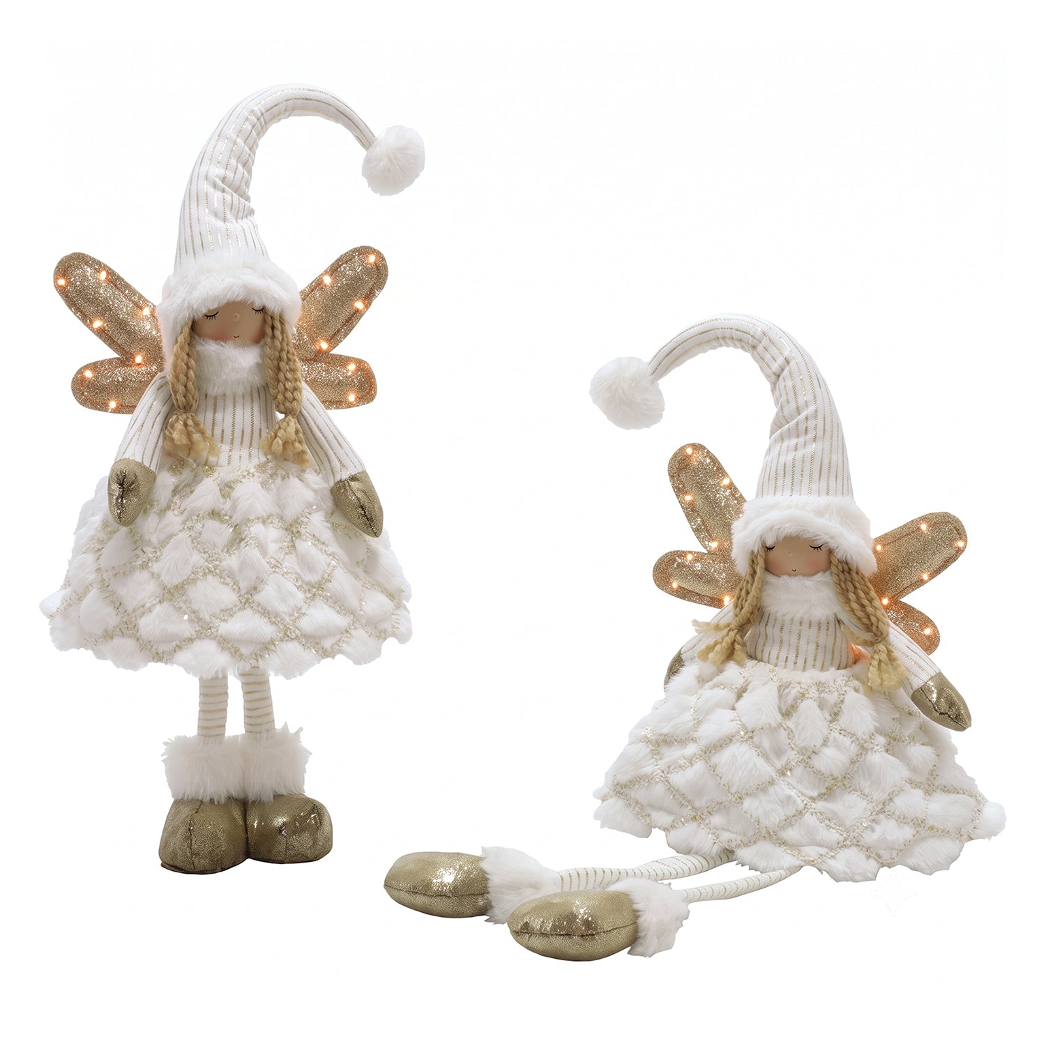VESTIAMO CASA GRAN NATALE - Angelo Natalizio Luminoso Bianco 13 LED Bianco Caldo