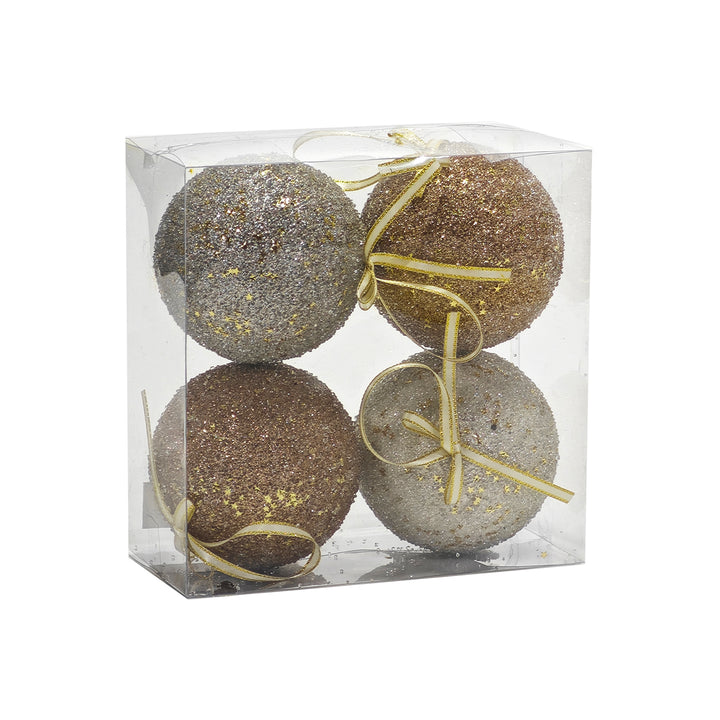 VESTIAMO CASA GRAN NATALE - Palle di Natale Rose Gold diametro 10 cm - set 4 pezzi