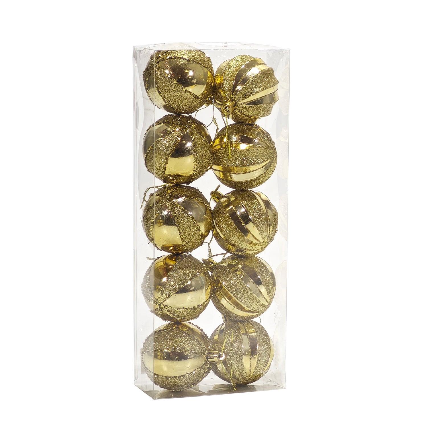 VESTIAMO CASA GRAN NATALE - Palle di Natale Oro con Glitter diametro 6 cm - set 10 pezzi