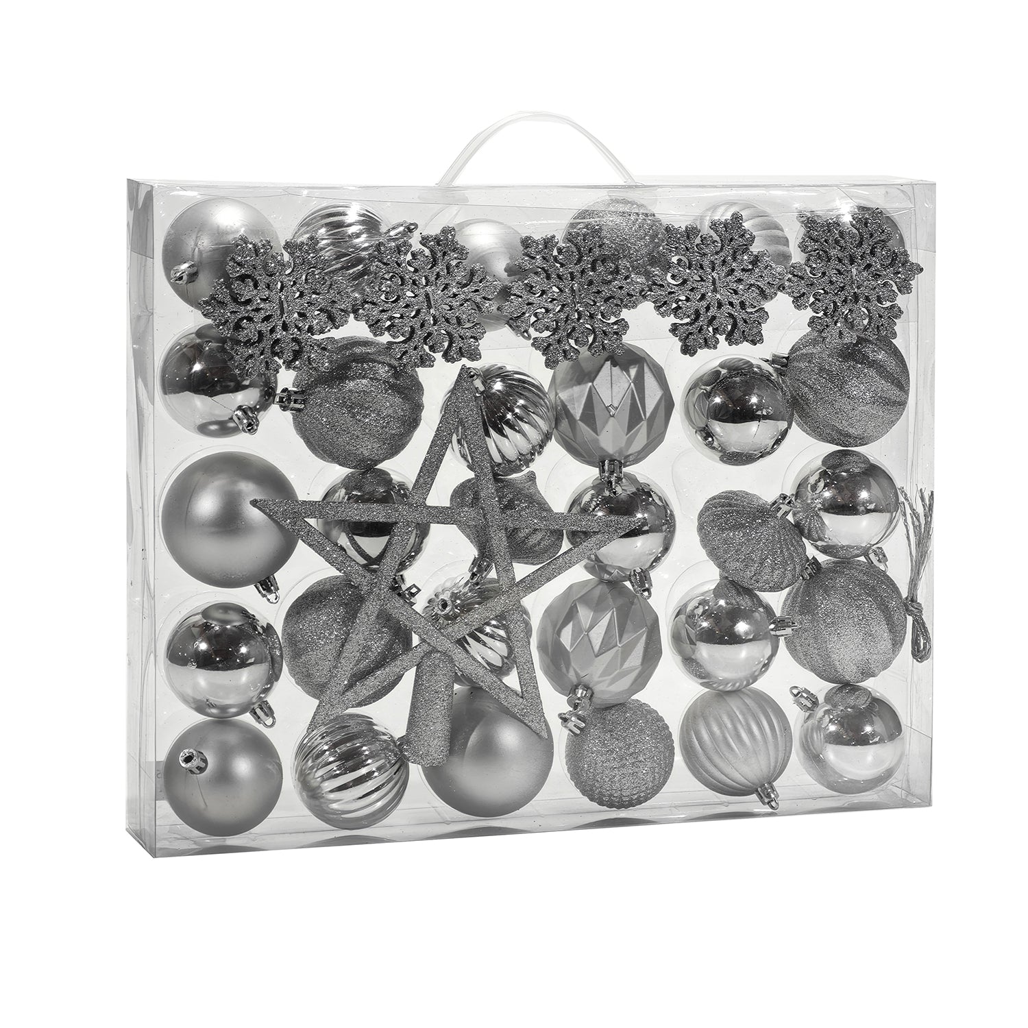VESTIAMO CASA GRAN NATALE - Set 41 Decorazioni Natalizie Silver