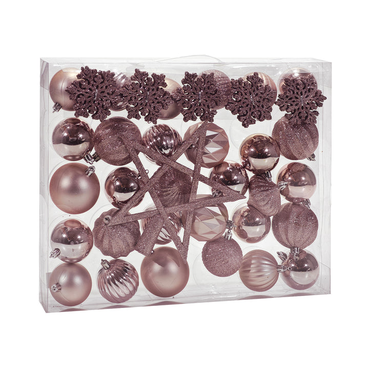 VESTIAMO CASA GRAN NATALE - Set 41 Decorazioni Natalizie Rosa