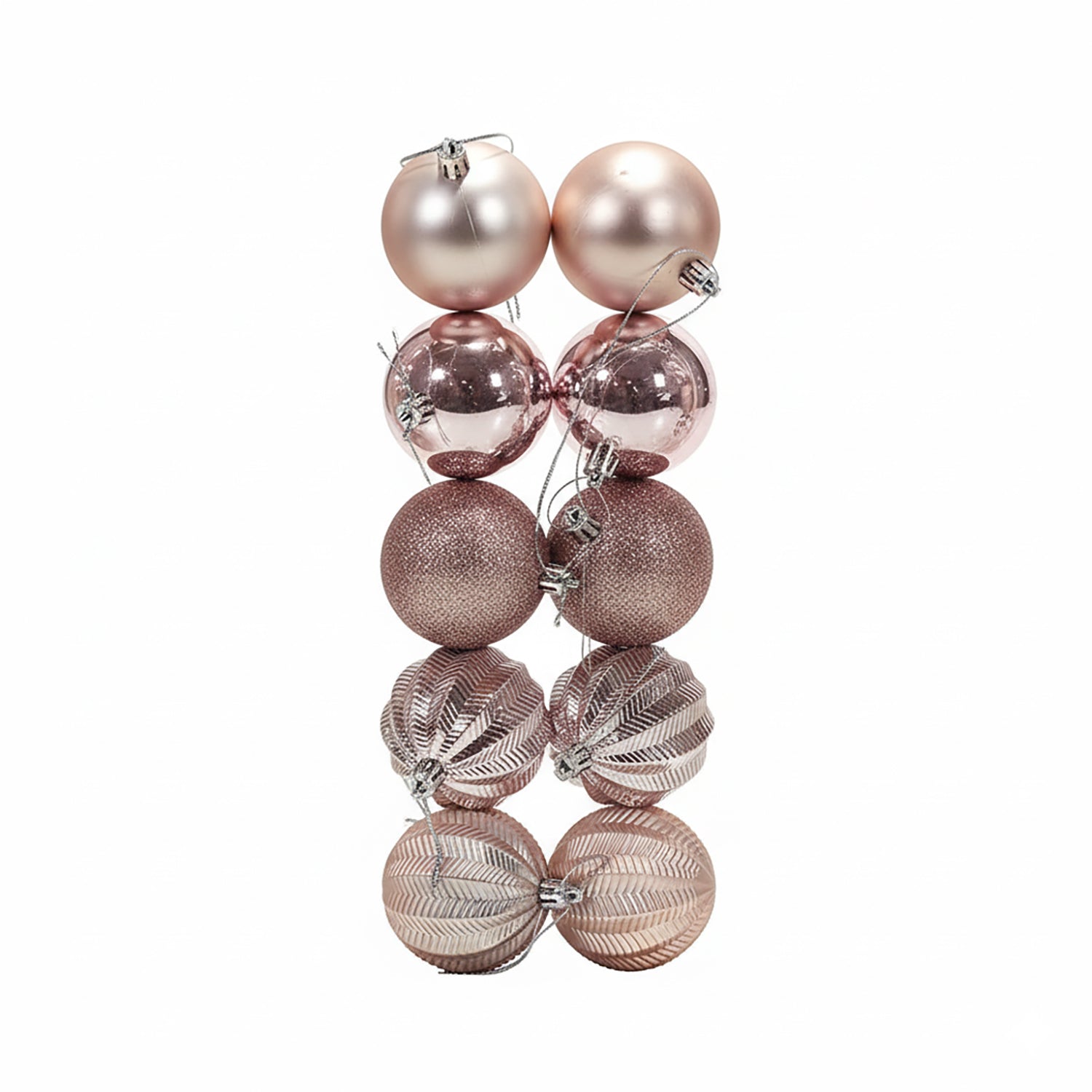 VESTIAMO CASA GRAN NATALE - Palle di Natale Rosa diametro 6 cm - set 10 pezzi